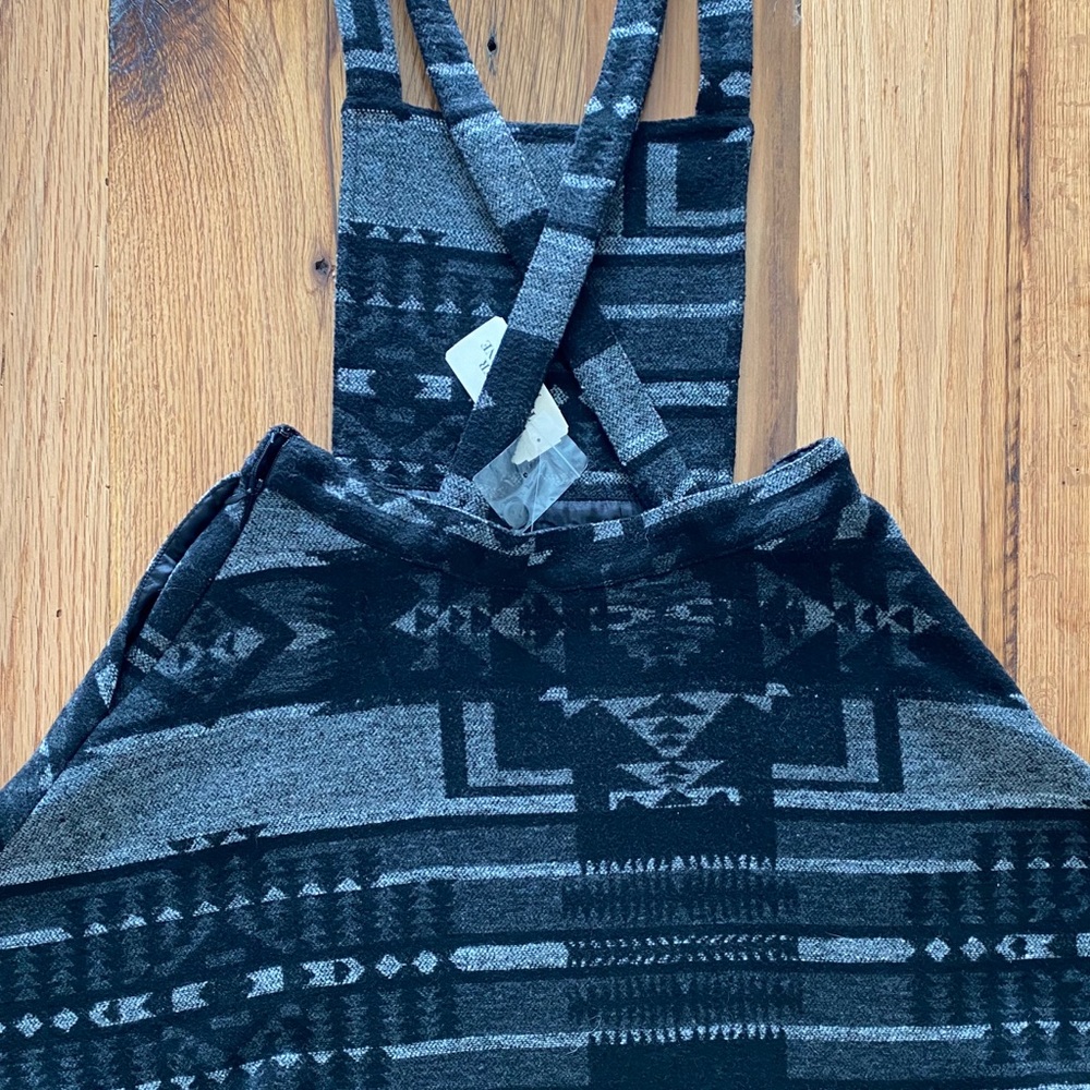 Black and Gray Overalls Dress - Picture 5 of 10